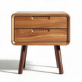 Wooden nightstand with two drawers for bedroom storage 24 x 18 x 24 inches