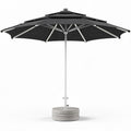 Outdoor patio umbrella with aluminum frame and UV protection in black 200 x 200 x 250cm