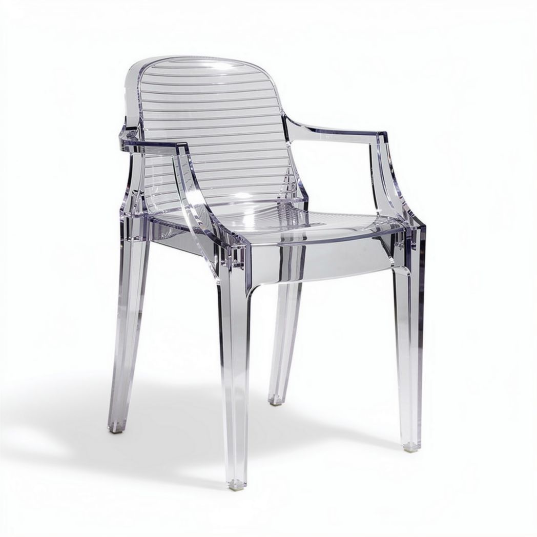 Clear acrylic dining chair with modern design and ergonomic shape 45 x 50 x 90cm