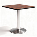 Square dining table with wooden top and stainless steel base 70 x 70 x 75cm